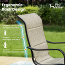 PHI VILLA C-Spring Textilene Patio Dining Chairs