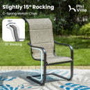 PHI VILLA C-Spring Textilene Patio Dining Chairs