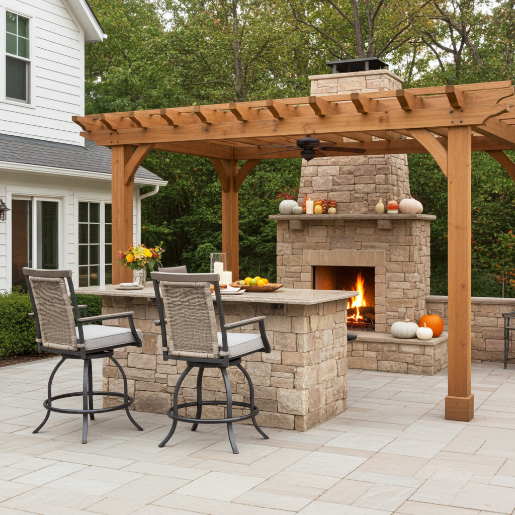 Outdoor Rattan Swivel Bar Stools | Phi Villa
