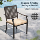 Phi Villa 7-Piece / 9-Piece Patio Dining Set Fixed Stackable Chairs & Extendable Table