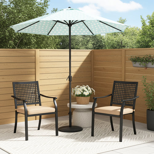 base for 11 ft patio umbrella LAZZO, Outdoor Patio Umbrella, 11ft, with Base and Lights, Champagne