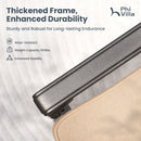 PHI VILLA Outdoor Fixed Steel Dining Chairs with Bullseye Flower Pattern - Set of 2