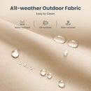 PHI VILLA Outdoor Fixed Steel Dining Chairs with Bullseye Flower Pattern - Set of 2