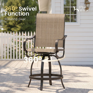 Wave 3-Piece Counter Height Bar Set with Swivel Stools