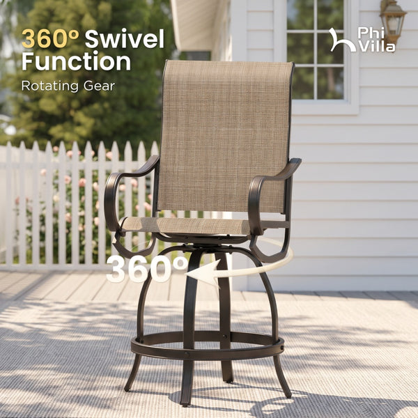 Wave 3-Piece Counter Height Bar Set with Swivel Stools