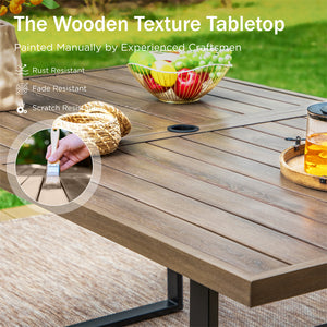 Diamond 7-Piece Patio Dining Set with Farmhouse Style Table