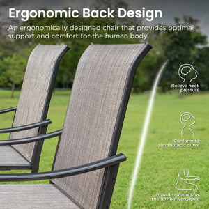 Patio 2-Piece Textliene Fixed Chair for Dining Garden PHI VILLA