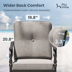 Phi Villa Calabash Patio Dining Chairs-Swivel Chairs & Fixed Chairs