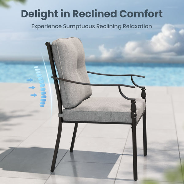 Phi Villa Calabash Patio Dining Chairs-Swivel Chairs & Fixed Chairs