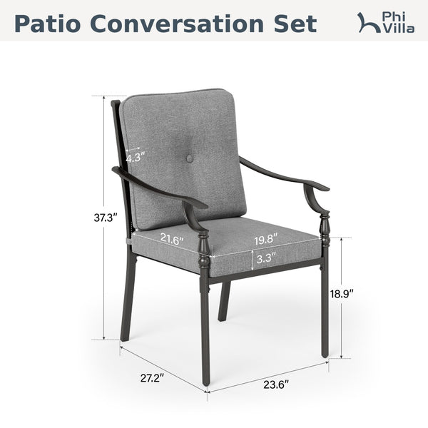 Phi Villa Calabash Patio Dining Chairs-Swivel Chairs & Fixed Chairs
