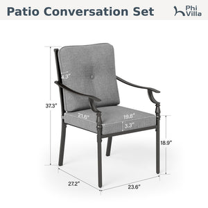 Phi Villa Calabash Patio Dining Chairs-Swivel Chairs & Fixed Chairs