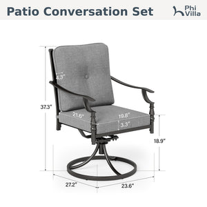 Phi Villa Calabash Patio Dining Chairs-Swivel Chairs & Fixed Chairs