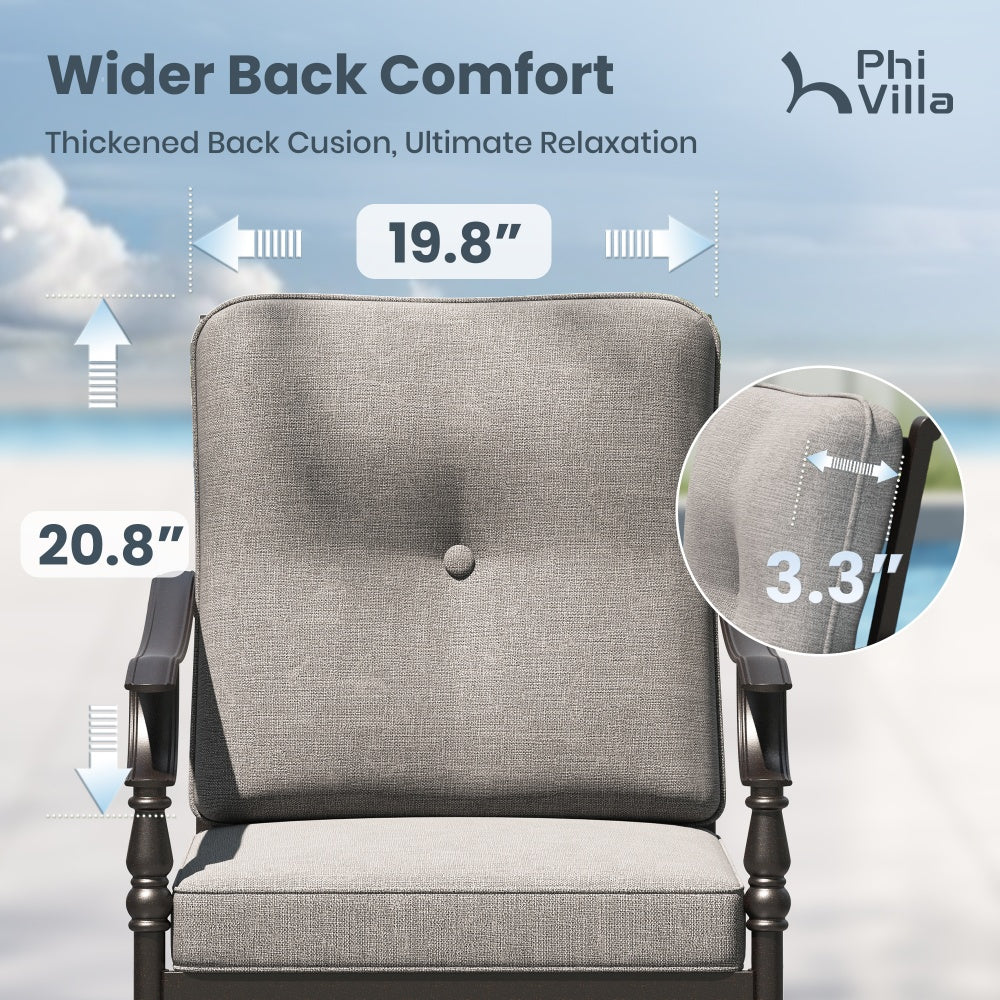 Phi Villa Calabash Patio Dining Chairs-Swivel Chairs & Fixed Chairs