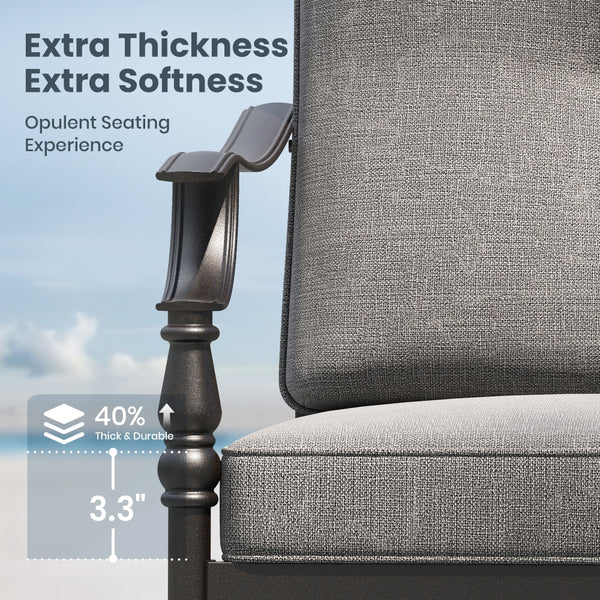 Phi Villa Calabash Patio Dining Chairs-Swivel Chairs & Fixed Chairs