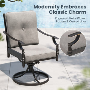 Phi Villa Calabash Patio Dining Chairs-Swivel Chairs & Fixed Chairs