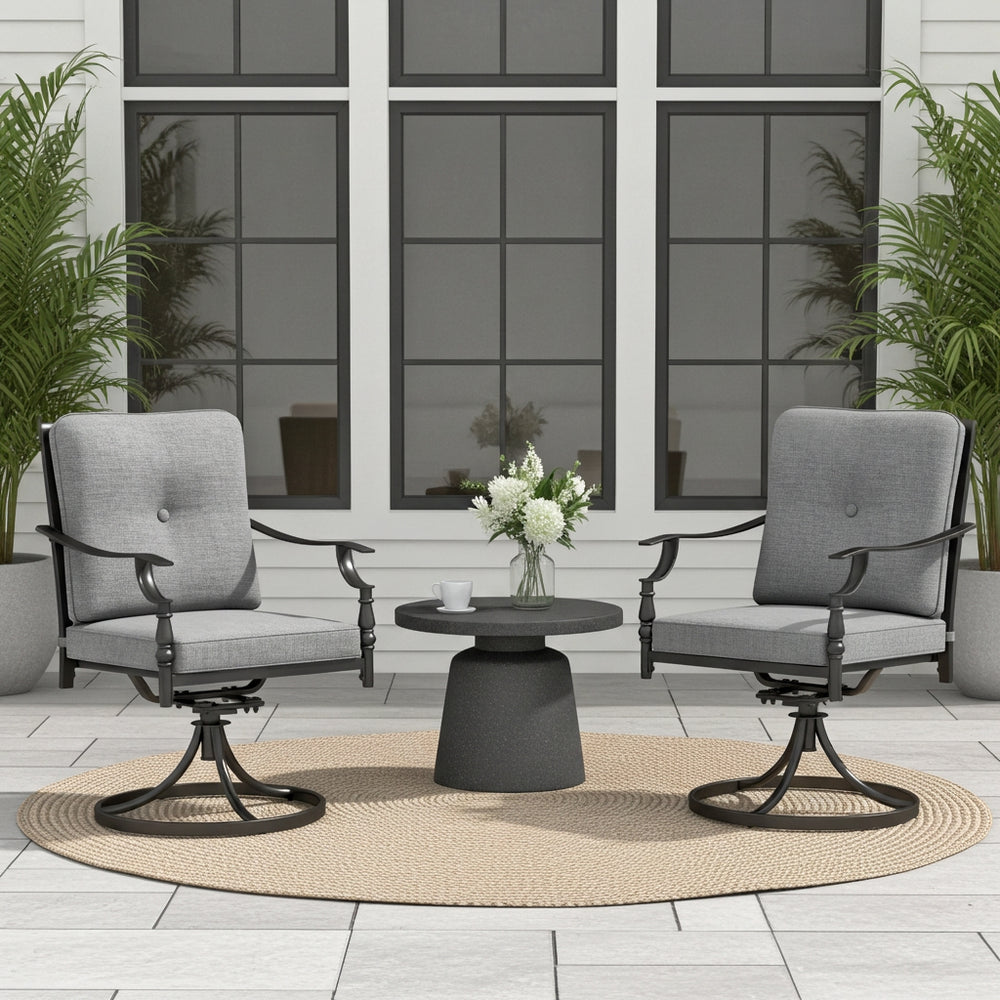 Phi Villa Calabash Patio Dining Chairs-Swivel Chairs & Fixed Chairs