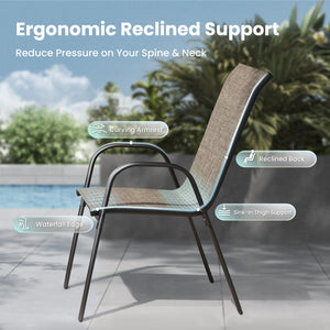 Ease Outdoor Sling Dining Chairs Set of 2/4/6
