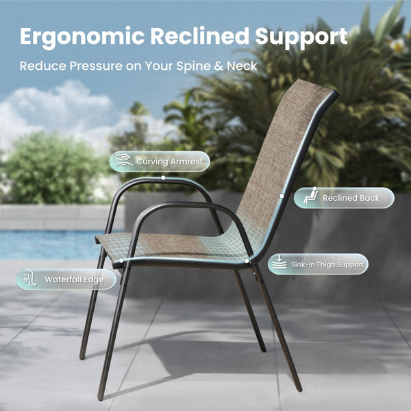 Ease Outdoor Sling Dining Chairs Set of 2/4/6
