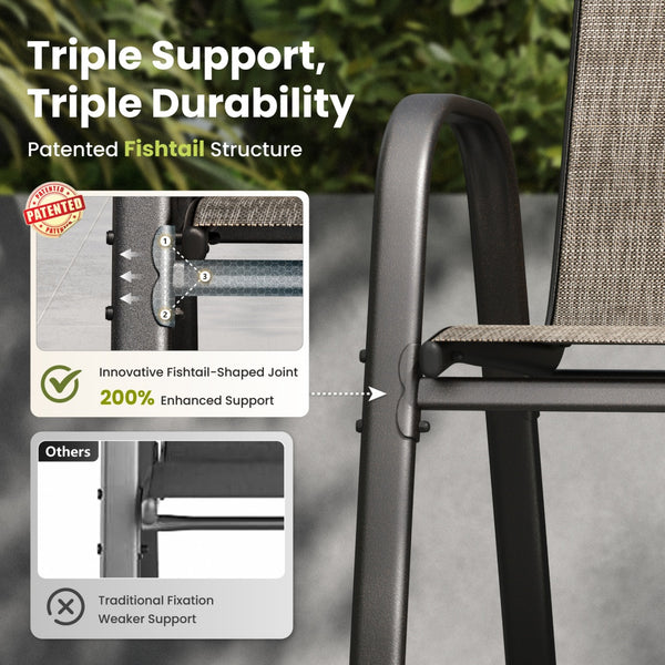Ease Outdoor Sling Dining Chairs Set of 2/4/6