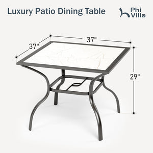 Marble-like Carbon Crystal Square Table