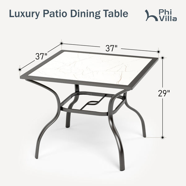 Marble-like Carbon Crystal Square Table