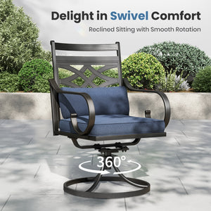 Vine 5-Piece Outdoor Dining Set with Swivel Chairs