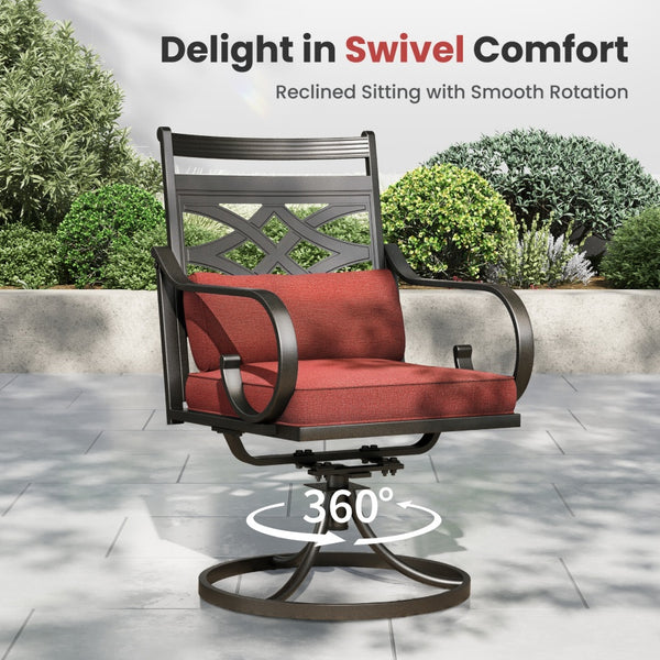 Vine 5-Piece Outdoor Dining Set with Swivel Chairs