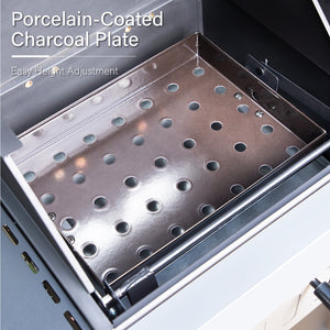 3-Burner Dual-Fuel Gas and Charcoal Grill Combo with Side Burner