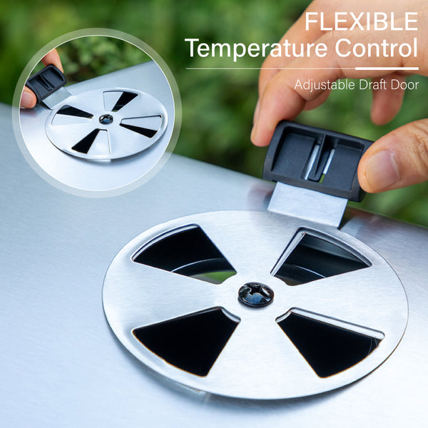 3-Burner Dual-Fuel Gas and Charcoal Grill Combo with Side Burner