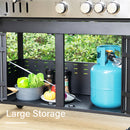 3-Burner Dual Fuel Gas and Charcoal Grill Combo with Side Burner 37000 BTU-Captiva Designs