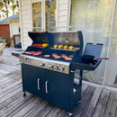 Gas and Charcoal Grill Combo 3-IN-1 with a side burner