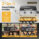 Captiva Designs Gas Griddle with Foldable Cart 2*10,000 BTU