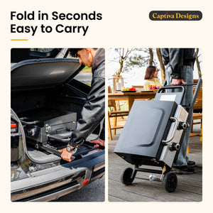Captiva Designs Gas Griddle with Foldable Cart 2*10,000 BTU
