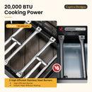 Captiva Designs Gas Griddle with Foldable Cart 2*10,000 BTU