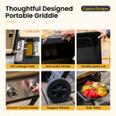Captiva Designs Gas Griddle with Foldable Cart 2*10,000 BTU