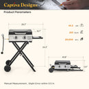 Captiva Designs Gas Griddle with Foldable Cart 2*10,000 BTU