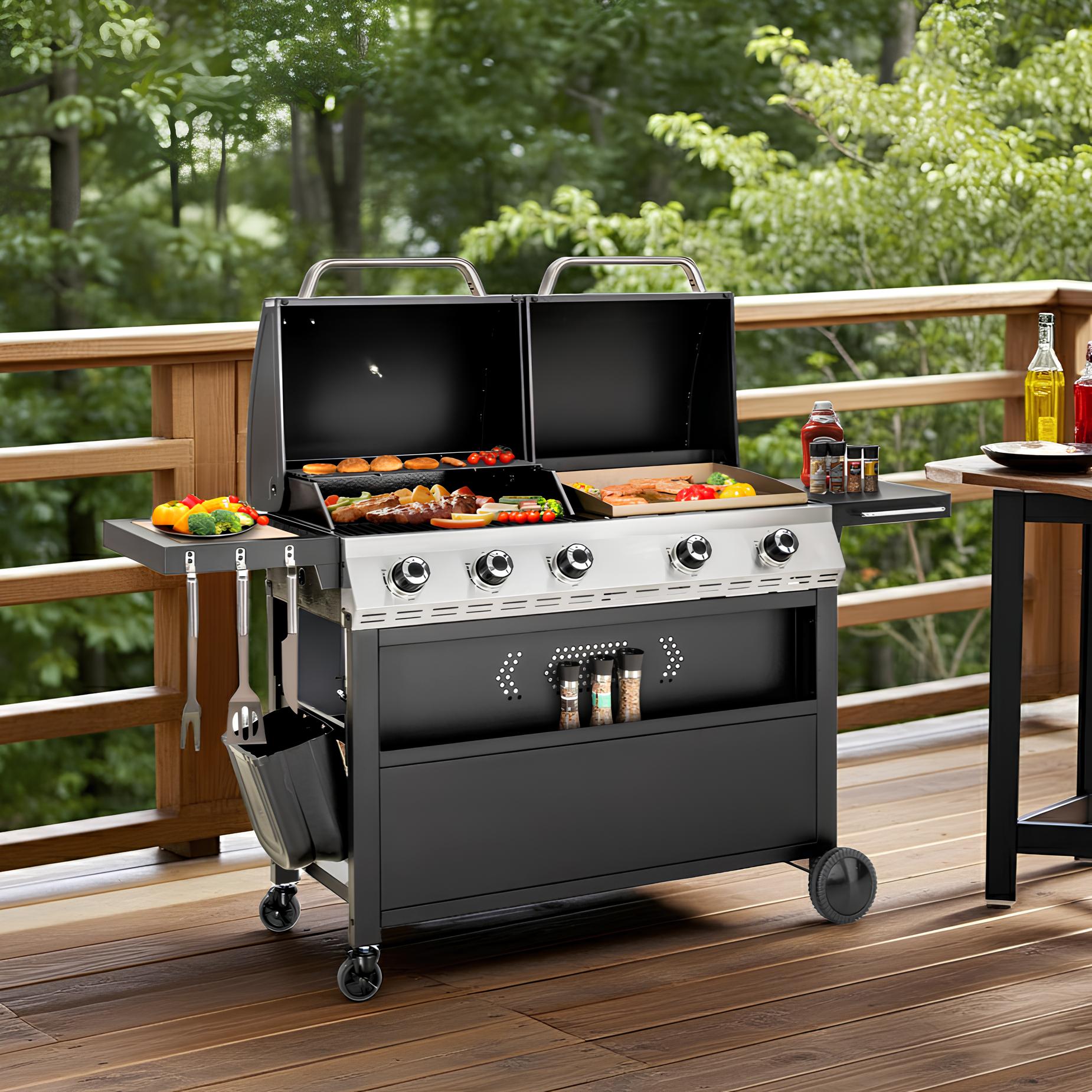 Gas Grill and Griddle Combo Large-size for Outdoor-Captiva Designs