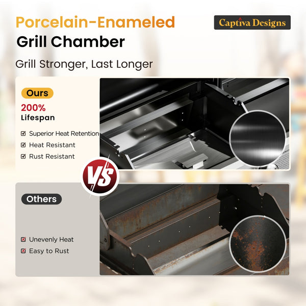 Captiva Designs 3-In-1 Gas and Charcoal Grill Smoker Combo