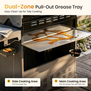 Captiva Designs Multifunctional Outdoor Grill with Infrared Side Burner and Viewing Window