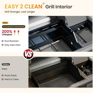 Captiva Designs Multifunctional Outdoor Grill with Infrared Side Burner and Viewing Window