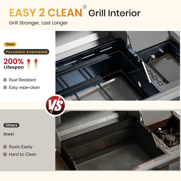 Captiva Designs Multifunctional Outdoor Grill with Infrared Side Burner and Viewing Window