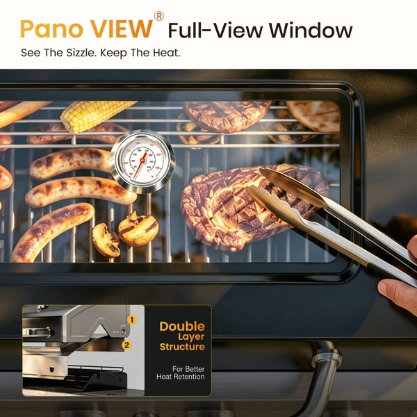 Captiva Designs Multifunctional Outdoor Grill with Infrared Side Burner and Viewing Window