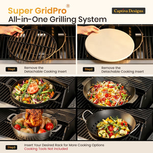 Captiva Designs Multifunctional Outdoor Grill with Infrared Side Burner and Viewing Window