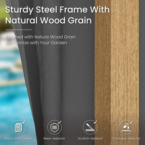 10'x13' Patio Affordable Wood Grain Gazebo with Mosquito Net