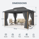 PHI VILLA 10’x13’ Patio Affordable Gazebo with Mosquito Net