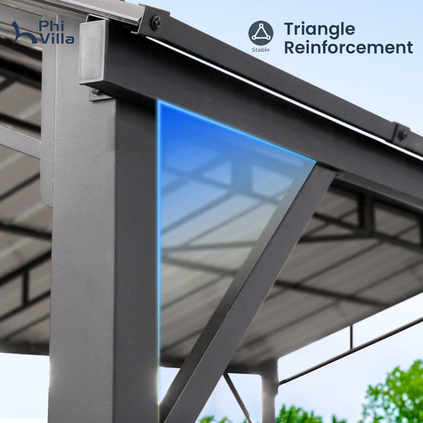 10x20ft Metal Carport Canopy with Galvanized Gable Roof