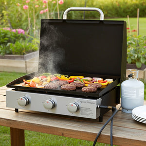 Portable Propane Griddle Grill 3 x 8,000 BTU-Captiva Designs