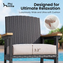 Tranquil 7-Pcs Outdoor Dining set with HDPE Rattan Chair and Wood-like Table