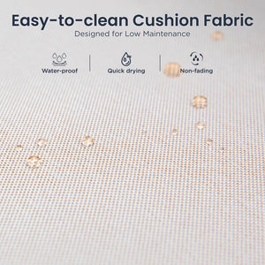 Tranquil 7-Pcs Outdoor Dining set with HDPE Rattan Chair and Wood-like Table