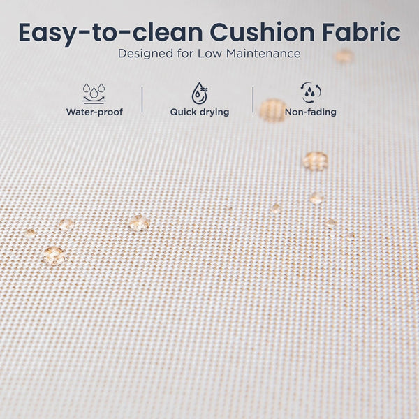 Tranquil 7-Pcs Outdoor Dining set with HDPE Rattan Chair and Wood-like Table